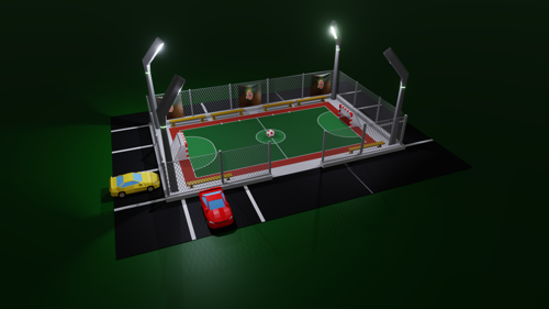 LowPoly Urban Street Soccer Court preview image